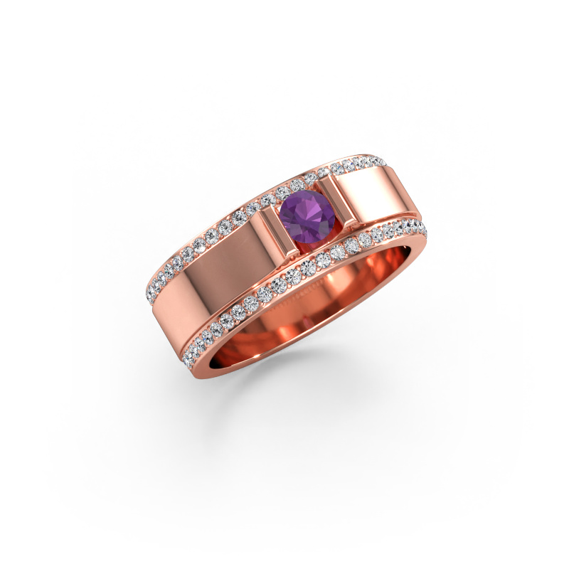 Bild av Herrring Danillo 585 roséguld Ametist 4.2 mm