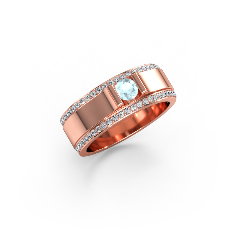 Immagine di Anello da uomo Danillo 585 oro rosa Acquamarina 4.2 mm