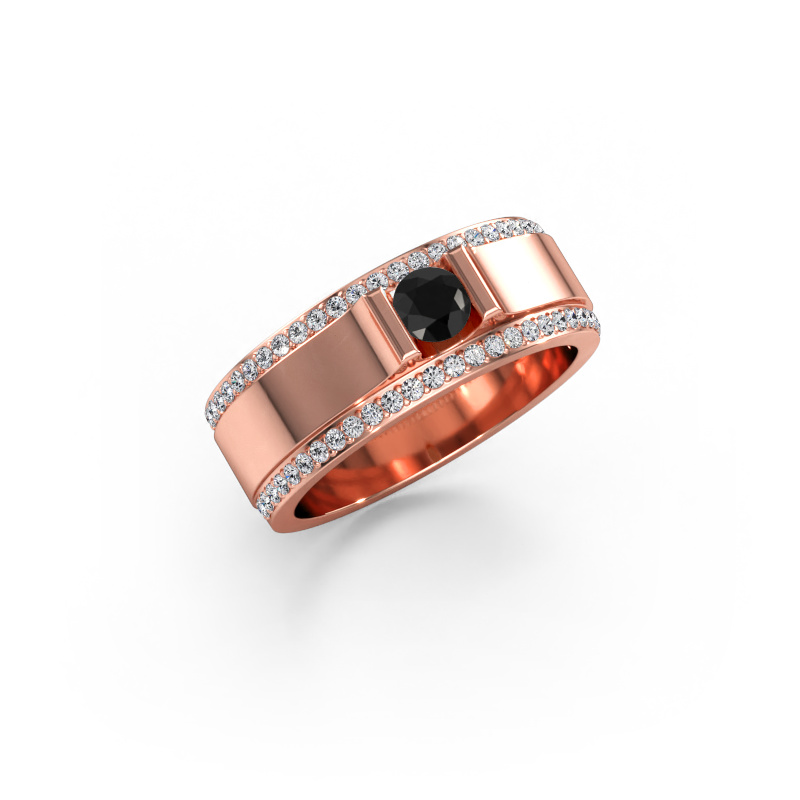 Bild von Herrenring Danillo 585 Roségold Schwarz Diamant 0.765 crt