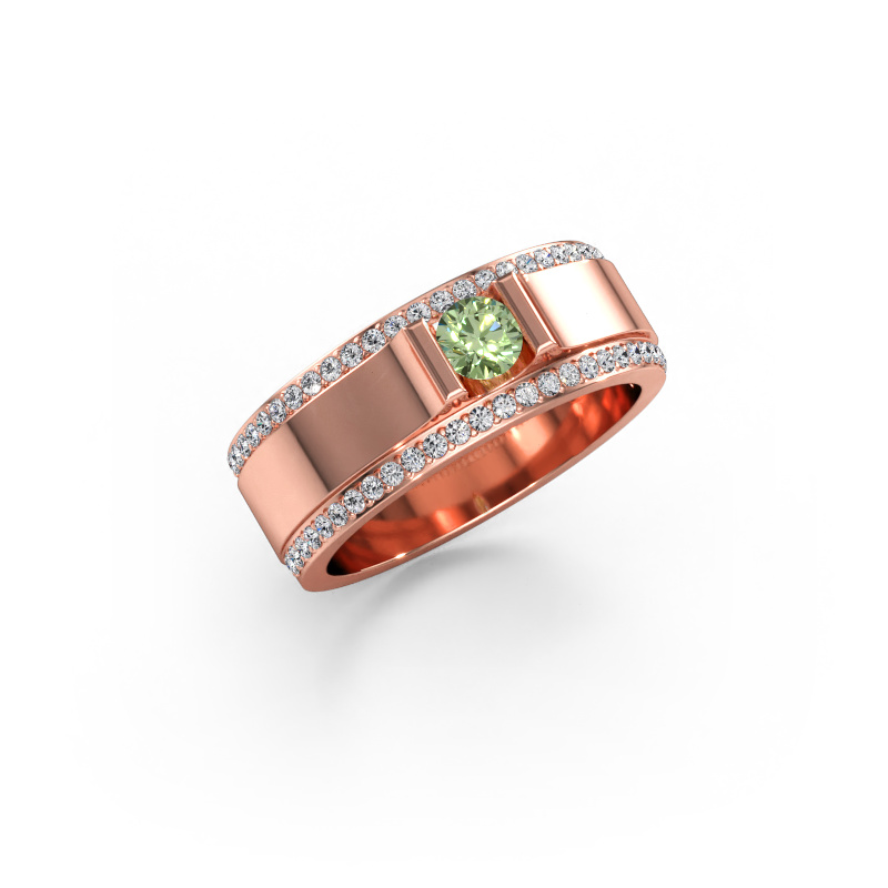 Bild av Herrring Danillo 585 roséguld Grön labbodlad diamant 4.2 mm