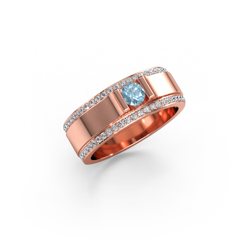 Immagine di Anello da uomo Danillo 585 oro rosa Diamante lab grown blu 4.2 mm