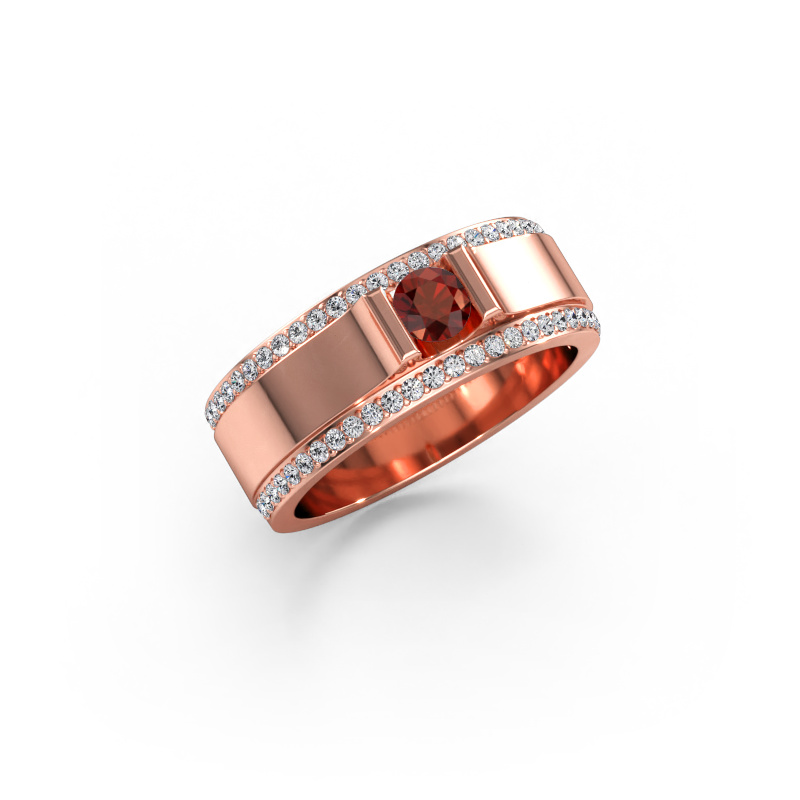Immagine di Anello da uomo Danillo 585 oro rosa Granato 4.2 mm
