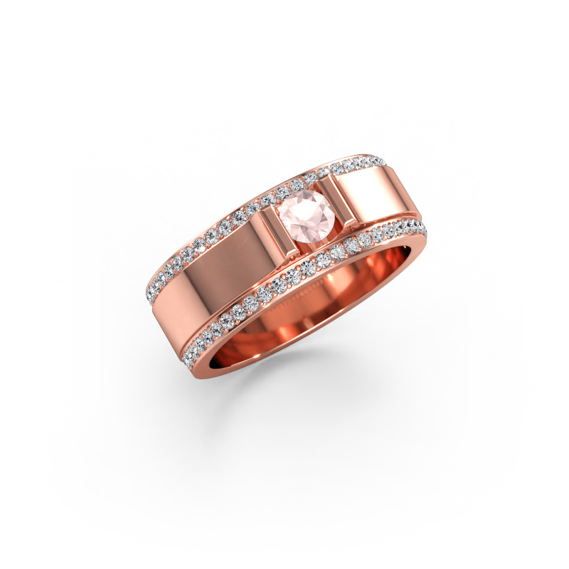 Bild av Herrring Danillo 585 roséguld Champagnefärgad morganit 4.2 mm