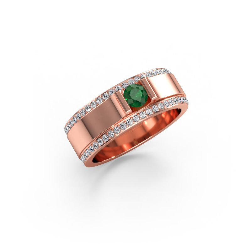 Bild av Herrring Danillo 585 roséguld Smaragd 4.2 mm