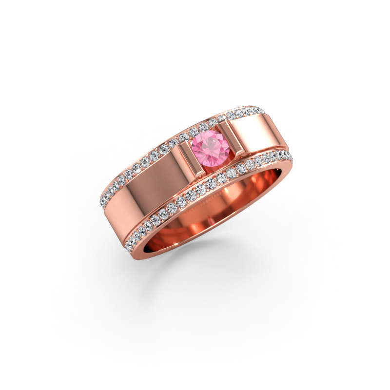 Immagine di Anello da uomo Danillo 585 oro rosa Zaffiro rosa 4.2 mm