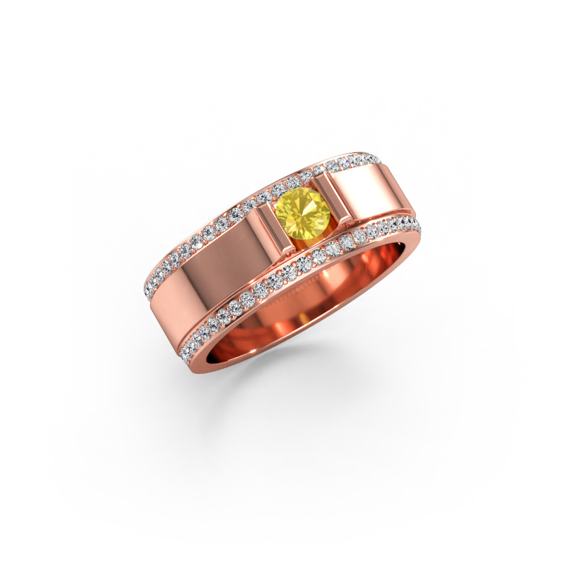 Image de Bague pour homme Danillo 585 or rose Saphir jaune 4.2 mm