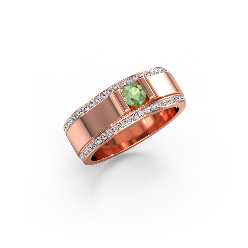 Immagine di Anello da uomo Danillo 585 oro rosa Tormalina verde 4.2 mm
