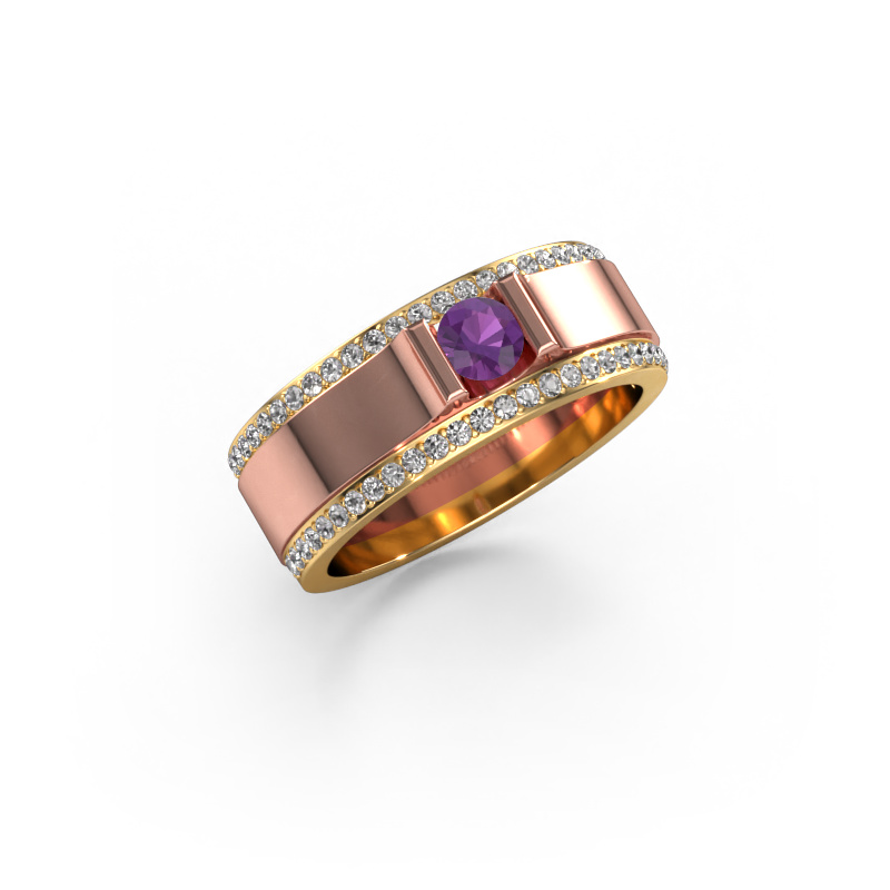 Image of Men's ring Danillo 585 rose gold Amethyst 4.2 mm