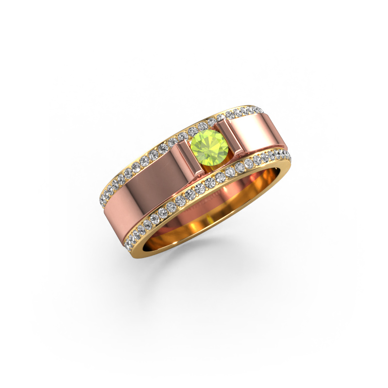 Image of Men's ring Danillo 585 rose gold Peridot 4.2 mm