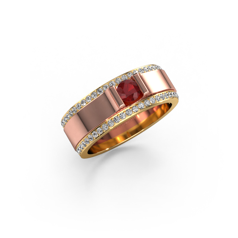 Image of Men's ring Danillo 585 rose gold Ruby 4.2 mm
