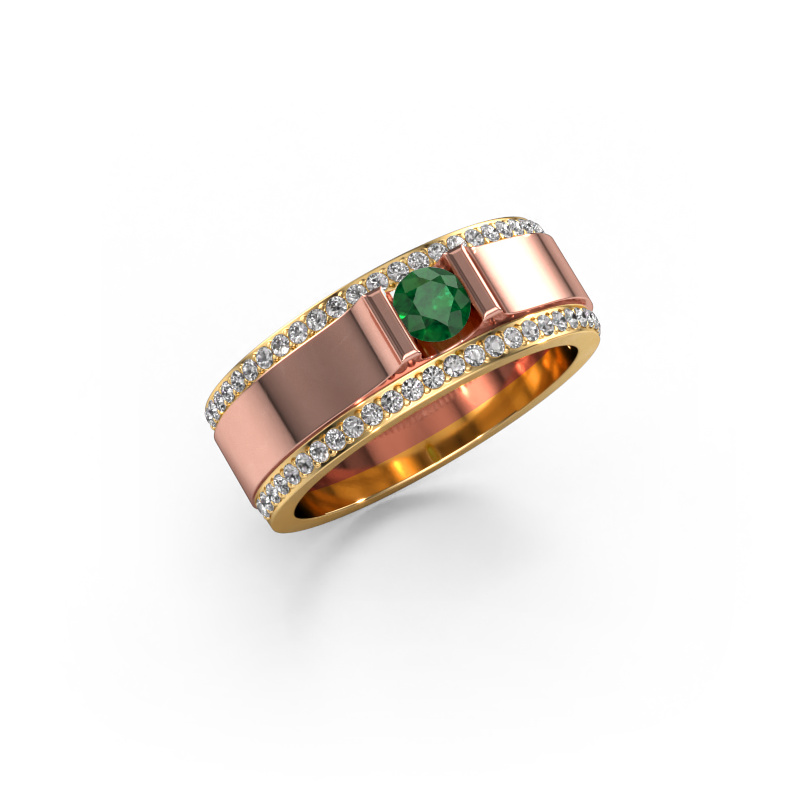 Image of Men's ring Danillo 585 rose gold Emerald 4.2 mm