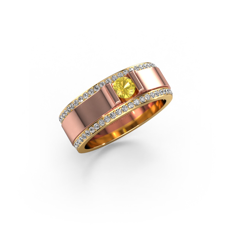 Image de Bague pour homme Danillo 585 or rose Saphir jaune 4.2 mm