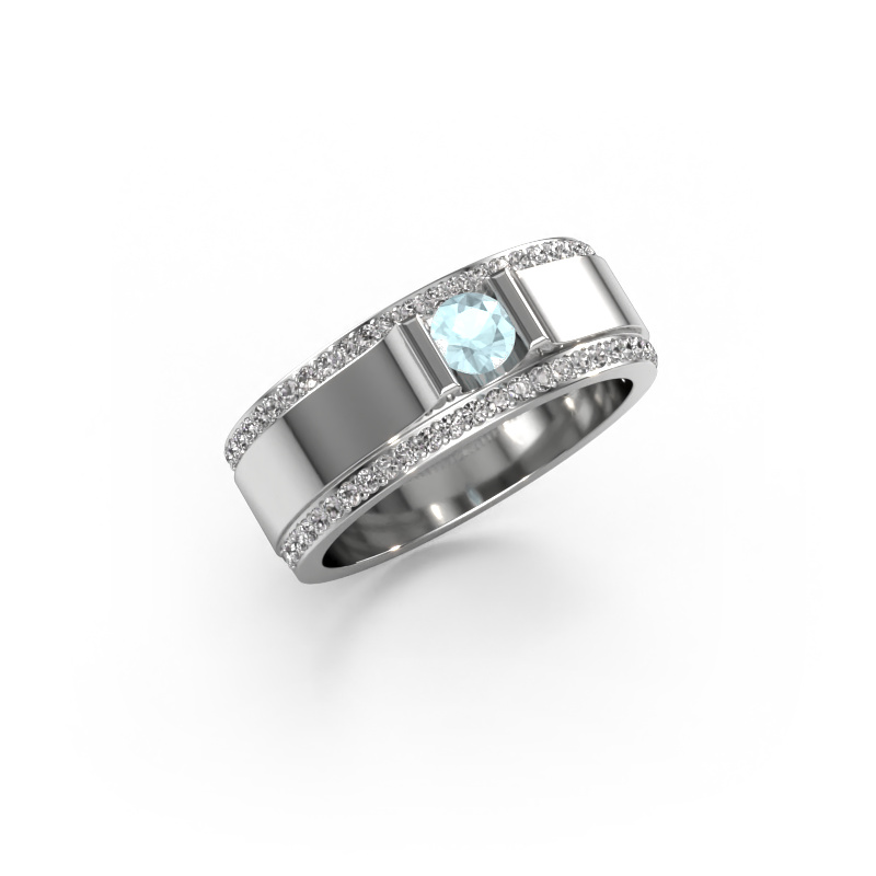 Bild von Herren ring Danillo 950 Platin Aquamarin 4.2 mm