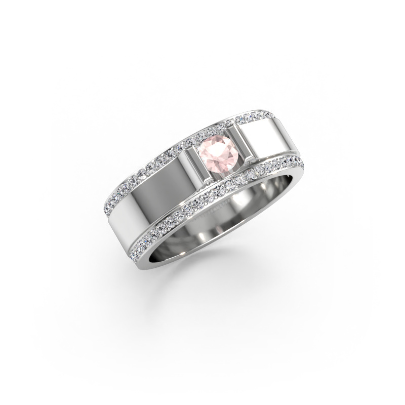 Immagine di Anello da uomo Danillo 585 oro bianco Morganite champagne 4.2 mm