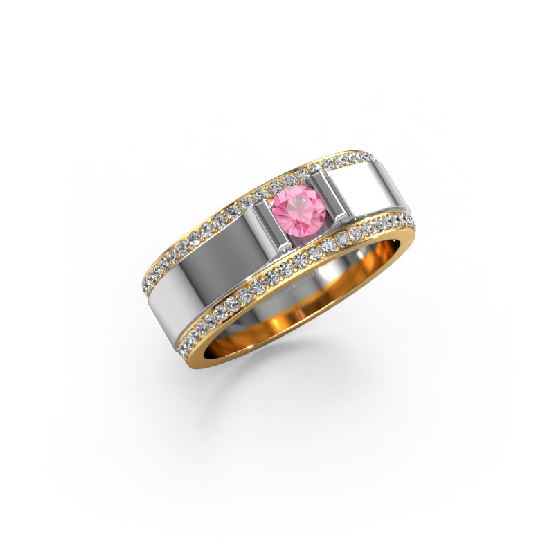 Image of Men's ring Danillo 585 white gold Pink sapphire 4.2 mm