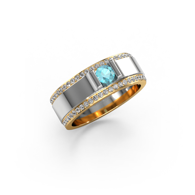 Bild von Herren ring Danillo 585 Weißgold Blau Topas 4.2 mm