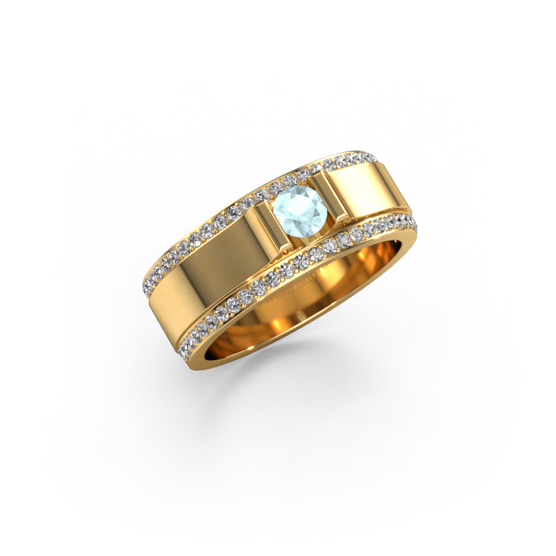 Image of Men's ring Danillo 585 gold Aquamarine 4.2 mm