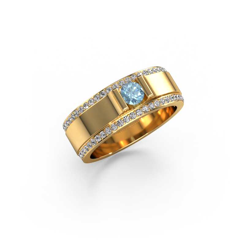 Bild von Herren ring Danillo 585 Gold Blauer Labordiamant 4.2 mm