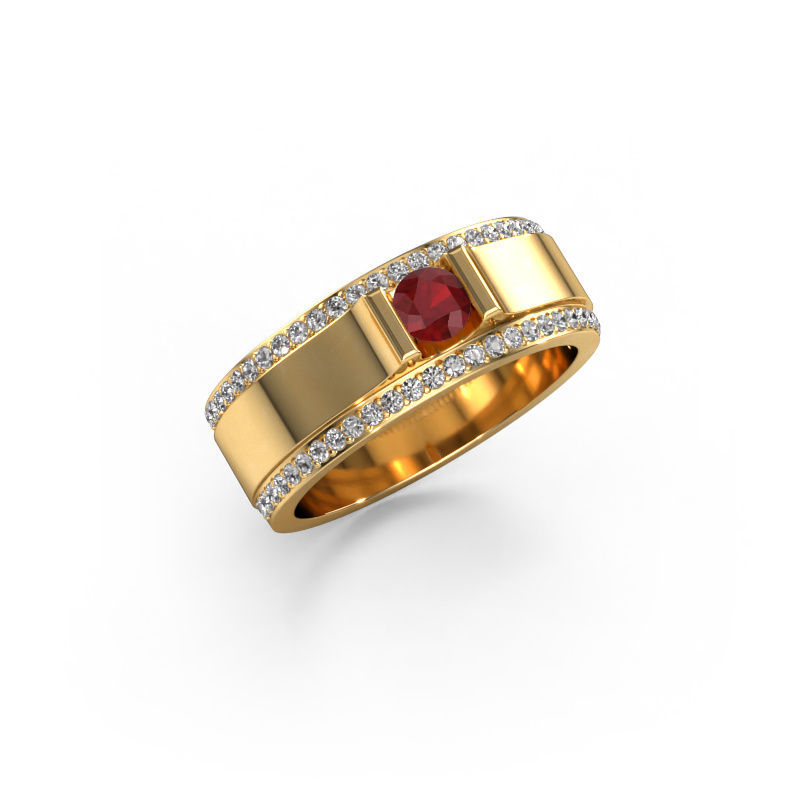 Image of Men's ring Danillo 585 gold Ruby 4.2 mm