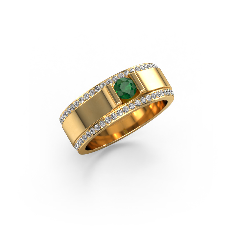 Image of Men's ring Danillo 585 gold Emerald 4.2 mm