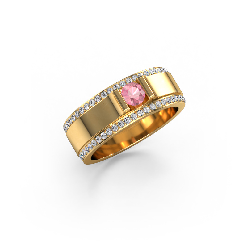 Image of Men's ring Danillo 585 gold Tourmaline pink 4.2 mm