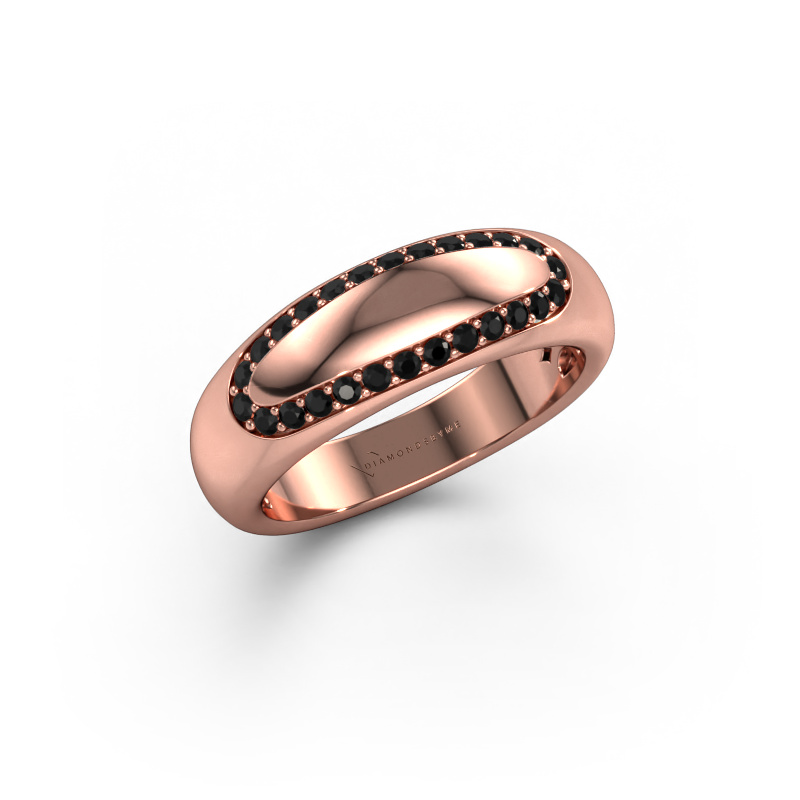 Bild von Ehering Danique 585 Roségold ±6x3 mm Schwarz Diamant