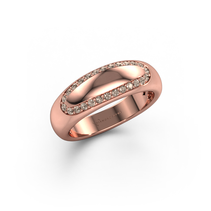 Image of Wedding ring Danique 585 rose gold ±0.24x0.12in Brown diamond