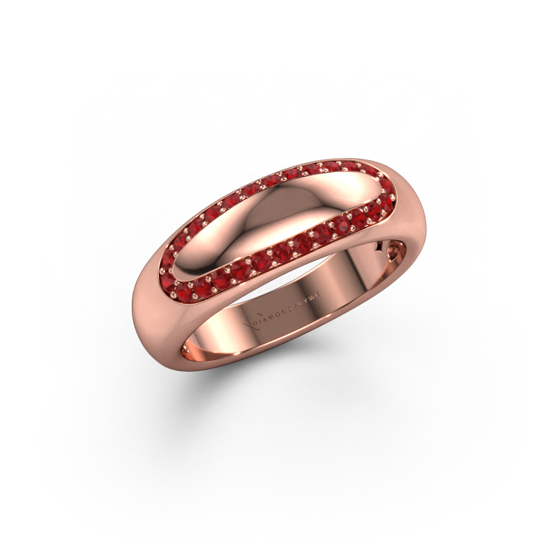 Image de Alliance Danique 585 or rose ±6x3 mm Rubis