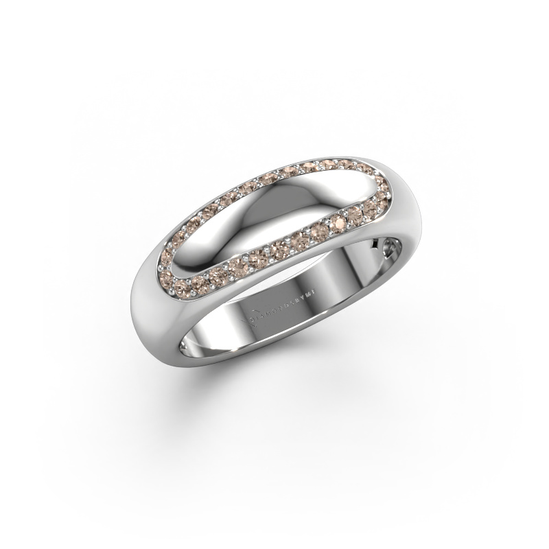 Bild von Ehering Danique 950 Platin ±6x3 mm Braun Diamant