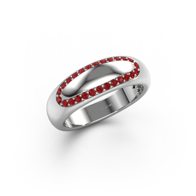 Bild von Ehering Danique 585 Weißgold ±6x3 mm Rubin