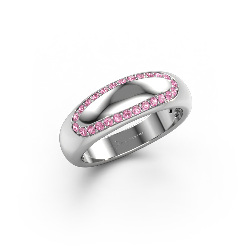 Image of Wedding ring Danique 950 platinum ±0.24x0.12in Pink sapphire