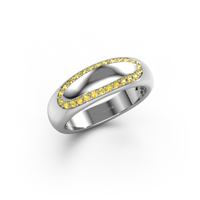 Image of Wedding ring Danique 950 platinum ±6x3 mm Yellow sapphire