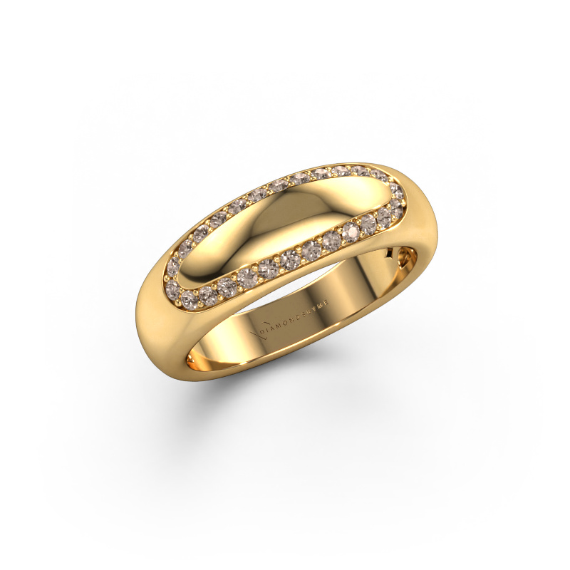 Bild von Ehering Danique 585 Gold ±6x3 mm Braun Diamant