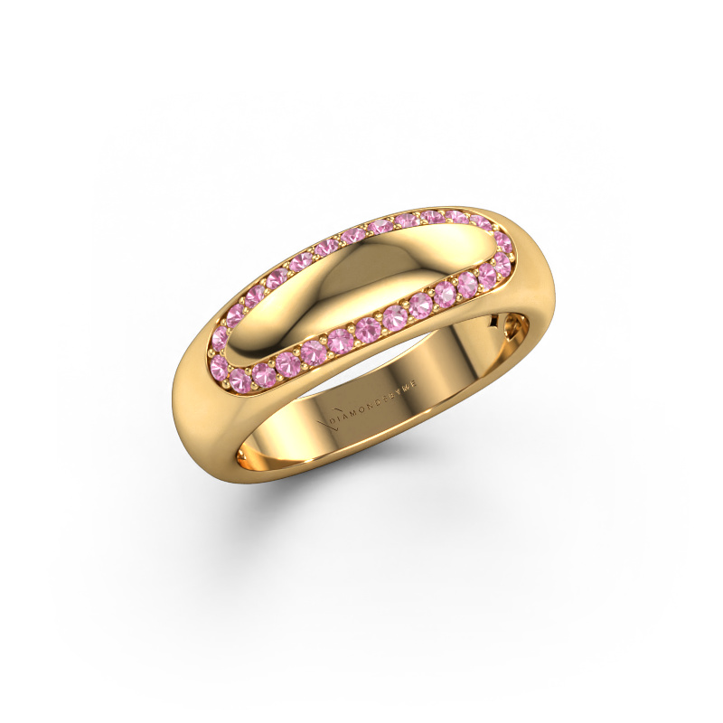 Image de Alliance Danique 585 or jaune ±6x3 mm Saphir rose