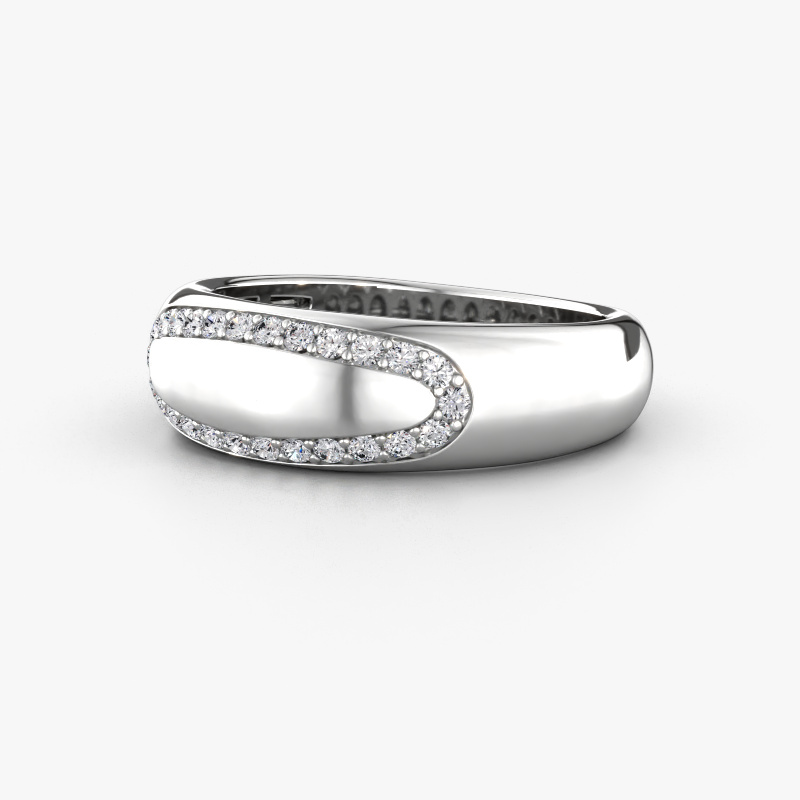 Ring 925 zilver druppel zirkonia model 210 - Schitterende Ringen.nl