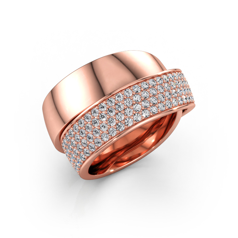 Immagine di Anello Danna 585 oro rosa Zirconia cubica 1.3 mm
