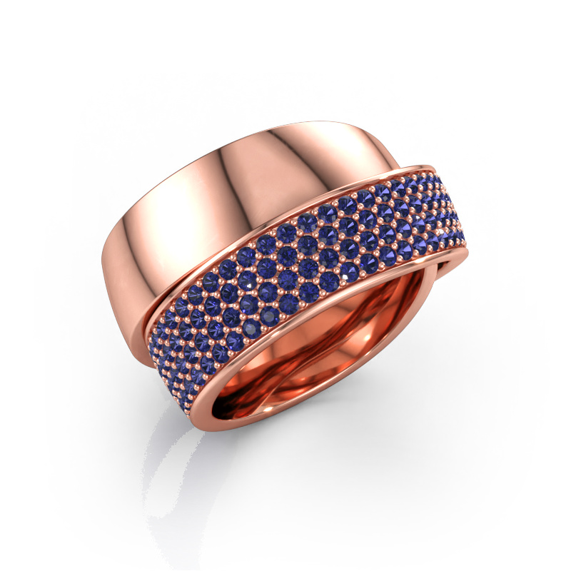 Immagine di Anello Danna 585 oro rosa Zaffiro 1.3 mm