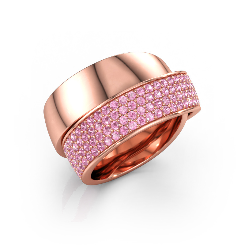 Immagine di Anello Danna 585 oro rosa Zaffiro rosa 1.3 mm