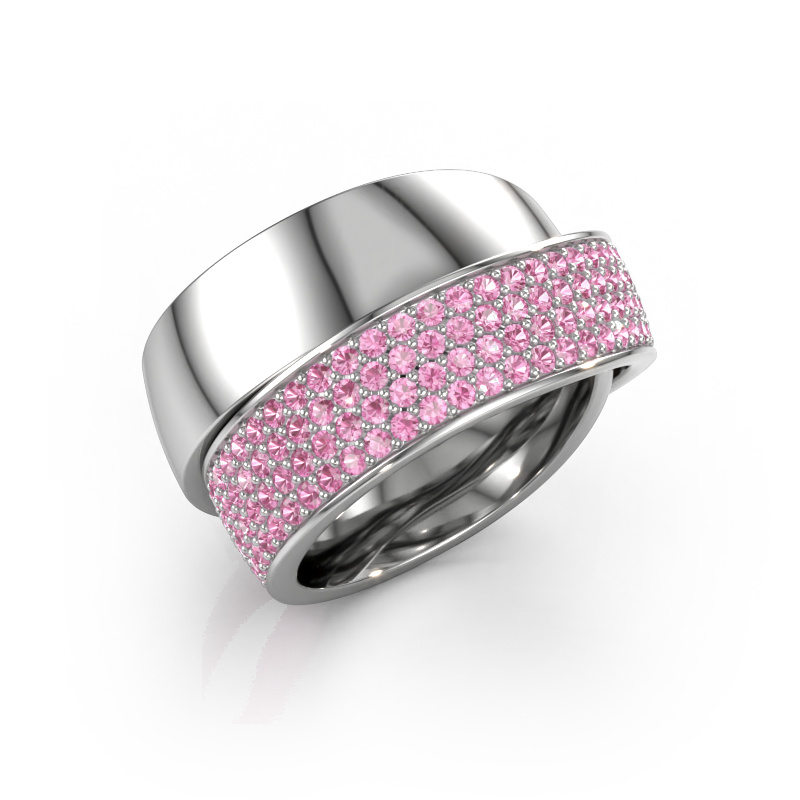 Image of Ring Danna 585 white gold Pink sapphire 1.3 mm