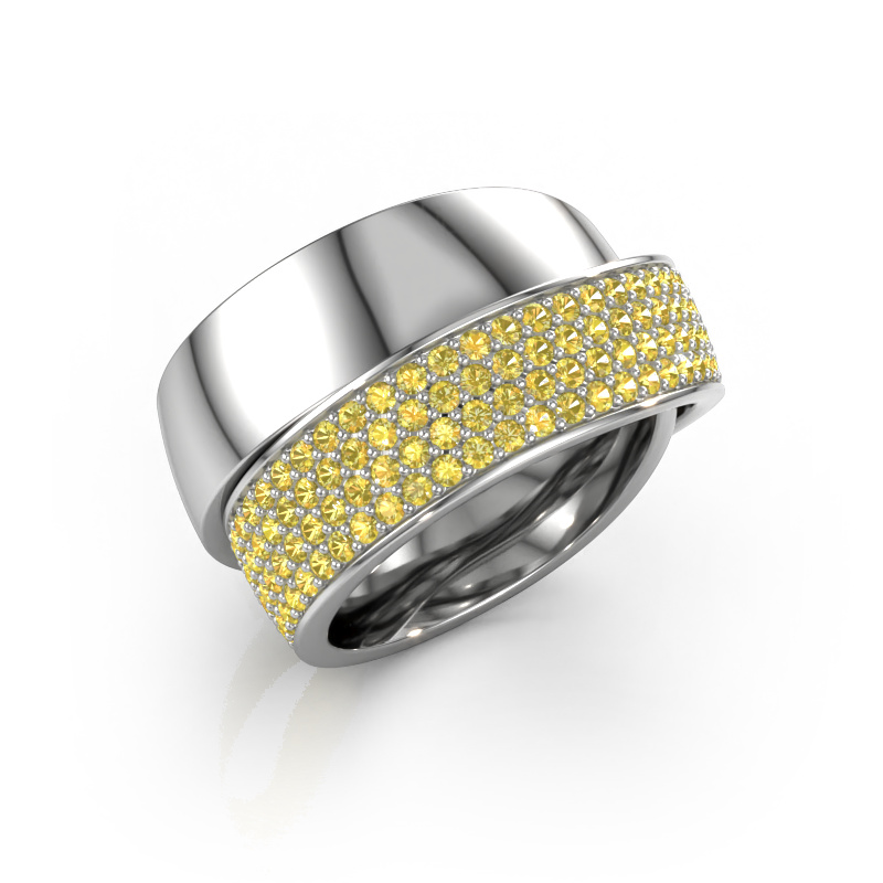 Image de Bague Danna 585 or blanc Saphir jaune 1.3 mm