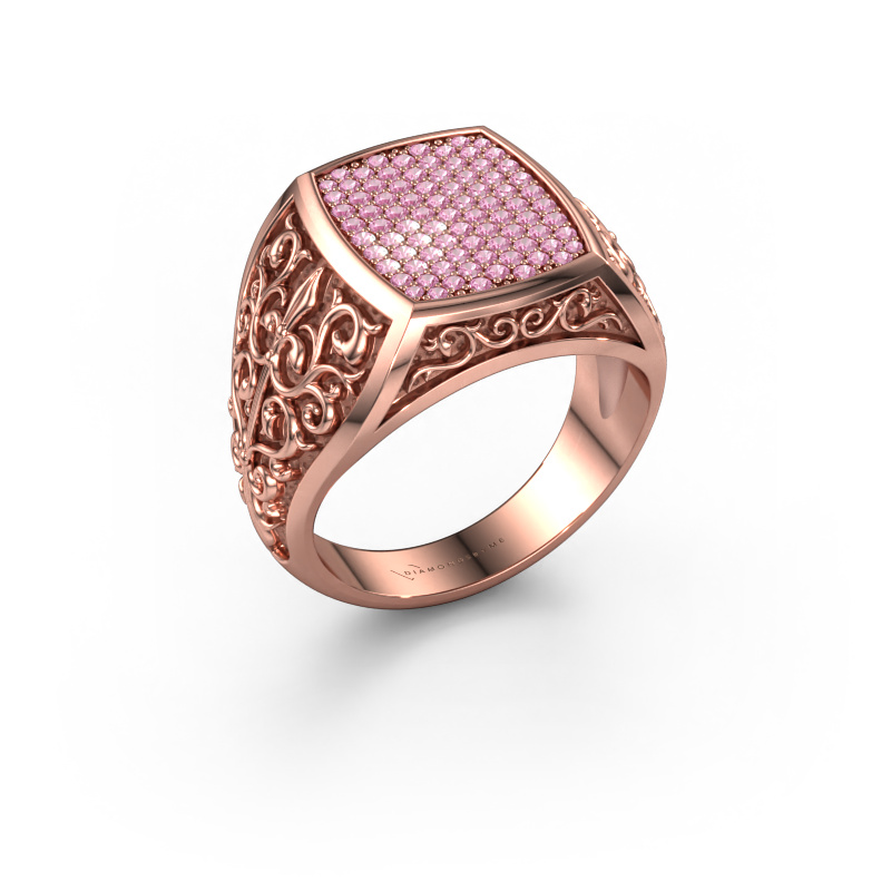 Image of Men's ring Danny 585 rose gold Pink sapphire 0.9 mm