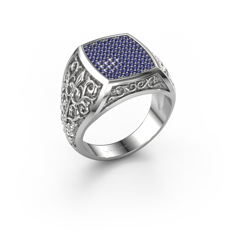 Image of Men's ring Danny 950 platinum Sapphire 0.9 mm