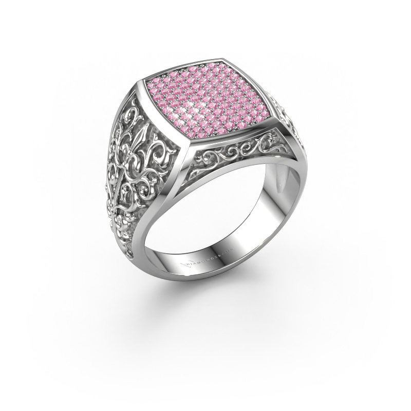 Image de Bague pour homme Danny 950 platine Saphir rose 0.9 mm
