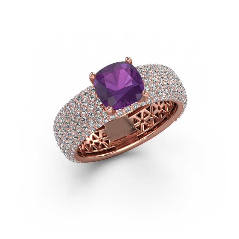 Image of Engagement ring Darcy 585 rose gold Amethyst 7 mm