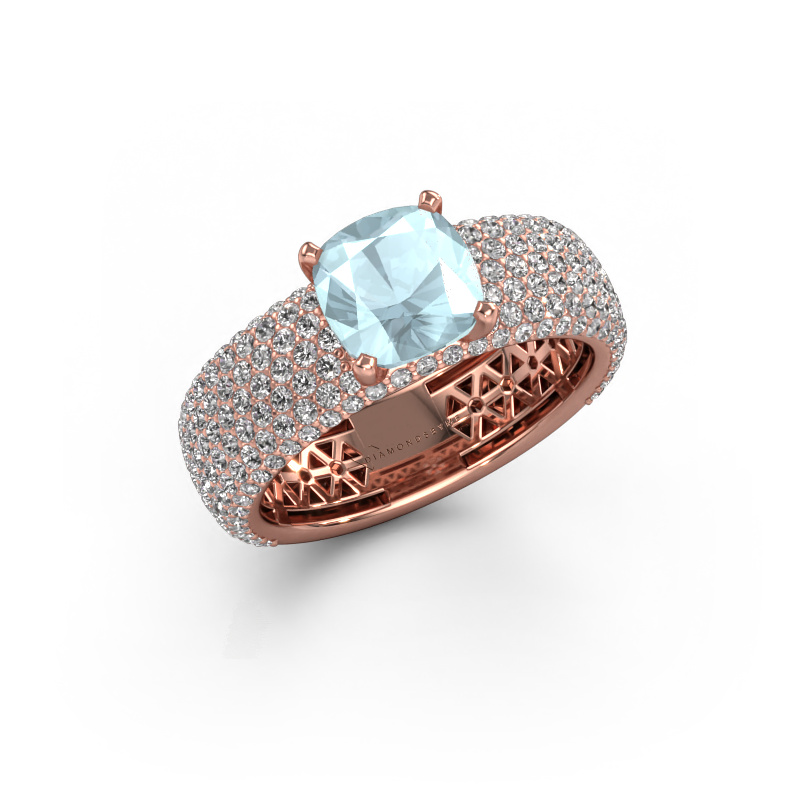 Image of Engagement ring Darcy 585 rose gold Aquamarine 7 mm
