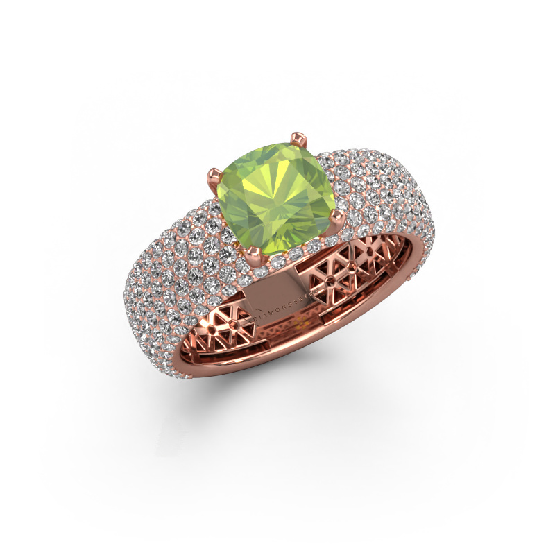 Image of Engagement ring Darcy 585 rose gold Peridot 7 mm