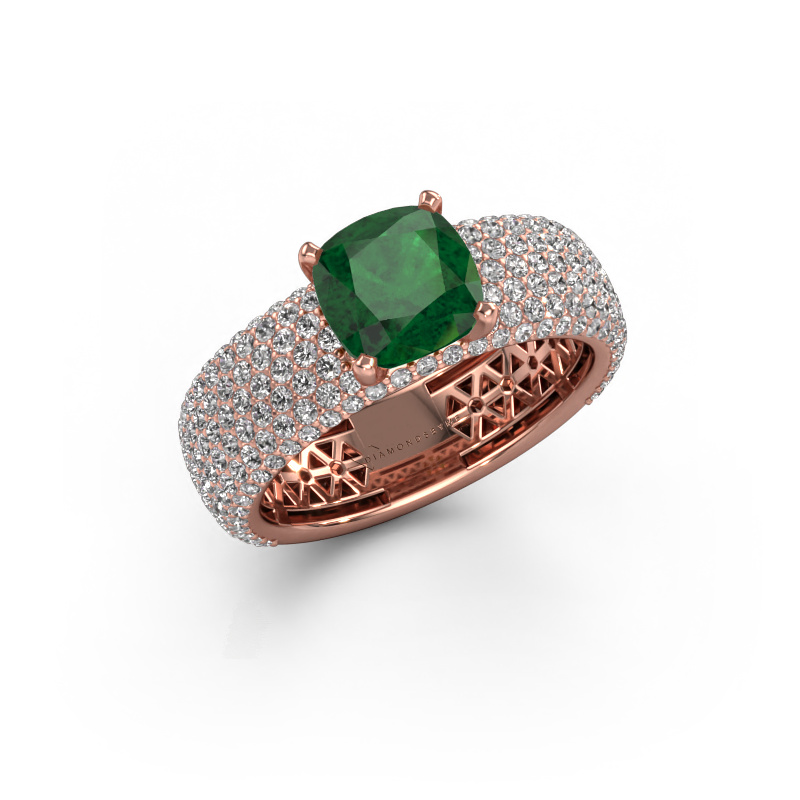 Image of Engagement ring Darcy 585 rose gold Emerald 7 mm