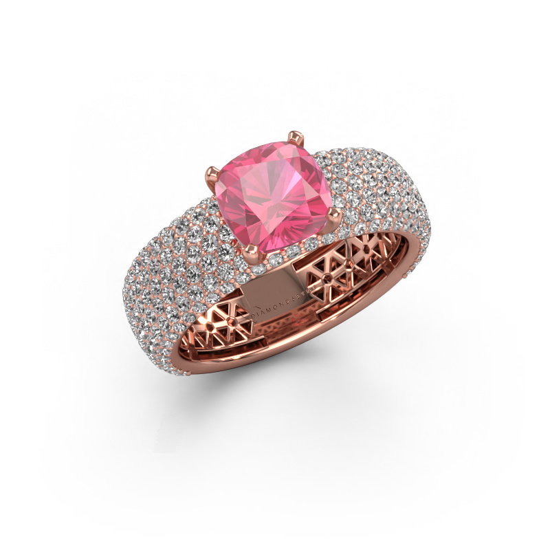 Image of Engagement ring Darcy 585 rose gold Pink sapphire 7 mm