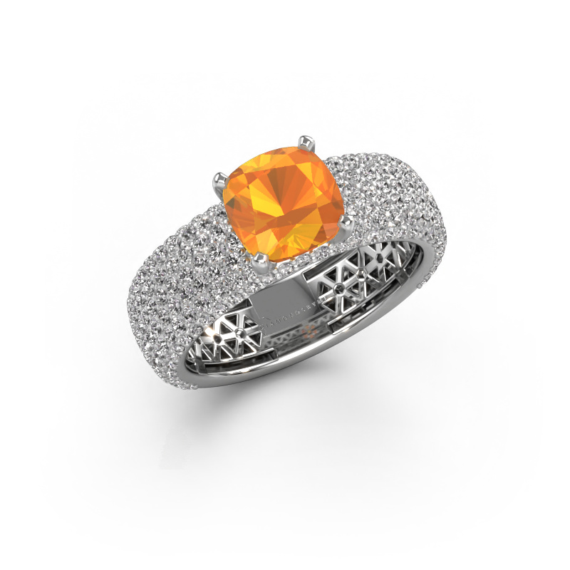 Image of Engagement ring Darcy 585 white gold Citrin 7 mm