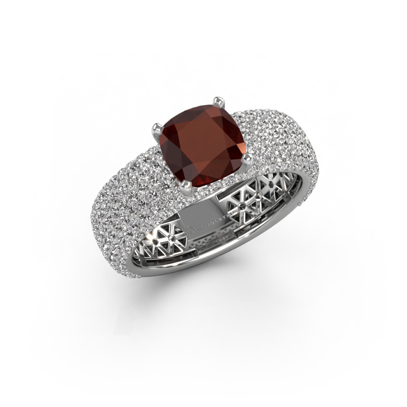 Image de Bague de fiançailles Darcy 950 platine Grenat 7 mm